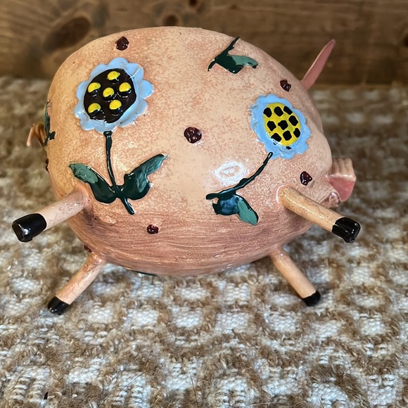 Pig trinket bowl/candle holder 4” - Picture 7 of 13